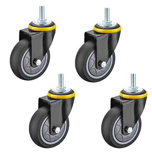 Roulettes industrielles silencieuses 12,7 cm en caoutchouc TPR solide