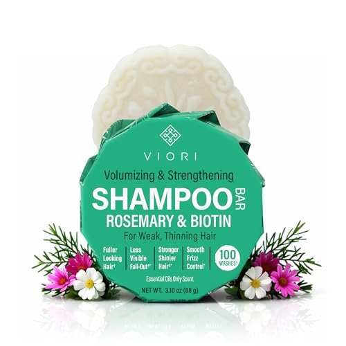 Viori Rosemary Biotin Shampoo Bar - For Thinning Hair, Rice Water