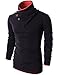 H2H Mens Fashion Turtleneck Slim Fit Pullover Sweater Oblique Line Bottom Edge NAVY US S/Asia M (KMTTL040)