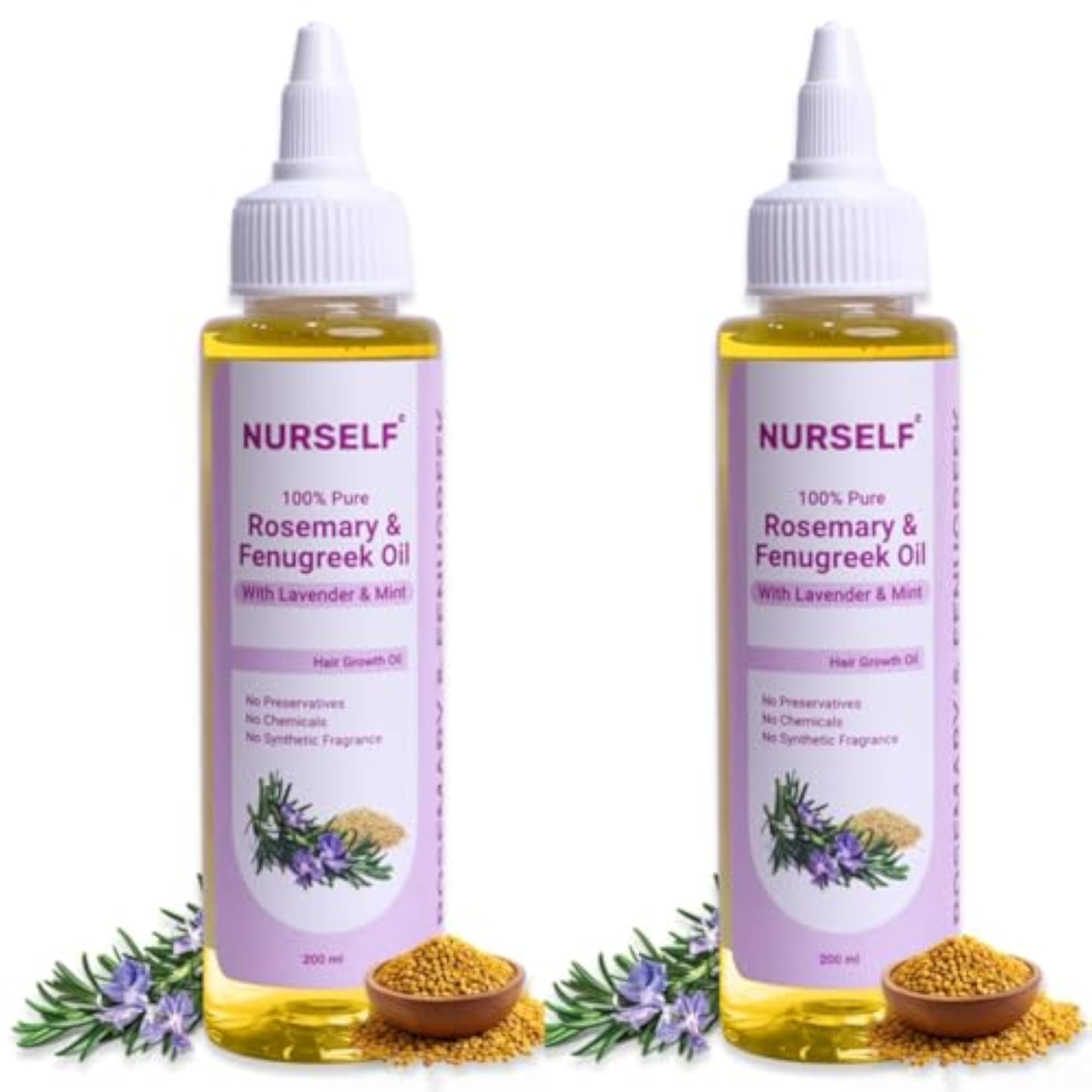 Rosemary & Fenugreek Oil for Hair Growth - 200 ml each Pack