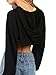 SweatyRocks Women's Solid Black Long Sleeve Pullover Crop Top Hoodie (X-Large, Black)