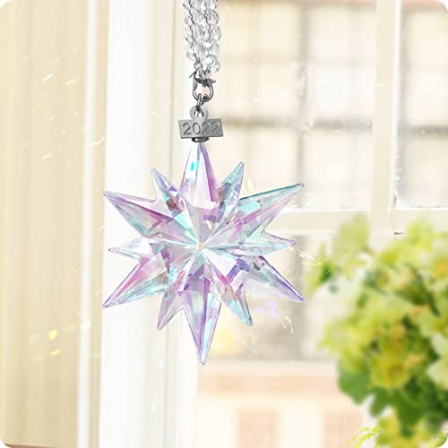 Fancyoung Crystal Snowflake Pendant Snow Ornaments 2022 Party Window Decor Christmas Decoration Wedding Hanging Ornament, Multicolor #TOP6