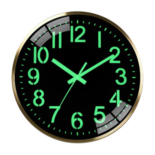 Scnfed Modern 12 Inch Silent Wall Clock, Non-Ticking Quiet Sweep Movement, Premium Metal Frame, AA Battery Operated Easy to Read Decor Clock Luminous wall Clock