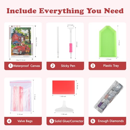 Senqao WX3526 Red Truck Diamond Painting Kits thumb #5