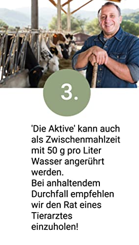 PecuVital DIE AKTIVE - Diätfutter gegen Kälberdurchfall [hochverträglich] 1 kg Vorbeugung & Behandlung von Durchfall - Elektrolyte, Vitamine, Zink, Eisen, Omega 3 & Energie für geschwächte Kälber