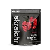 Skratch Labs Super High-Carb Hydration Powder | Carbohydrate Powder with Cluster Dextrin and Electrolytes | Endurance Energy Drink | Raspberry (840 Grams) | Non-GMO, Gluten Free, Vegan, Kosher