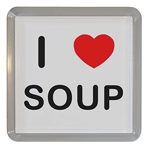 I Love Heart Soup - Montaña de té de plástico transparente/posavasos