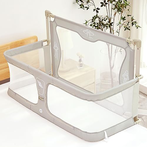 3 En 1cuna bebe,120x50cm,Moisés para bebé, Cuna colecho,cuna de viaje,cuna portátil y barandilla de cama para bebés que duermen juntos, valla de elevación lateral de la cama con altura ajustable(Cream