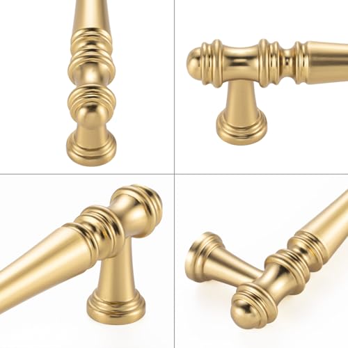 KOOFIZO 10 Pack 3 Inch Brushed Gold Kitchen Cabinet Handles Gold Cabinet Pulls Cabinet Hardware P30 for Cabinets Drawer Dresser Cupboard Bedroom Bathroom by KOOFIZO - Image 5