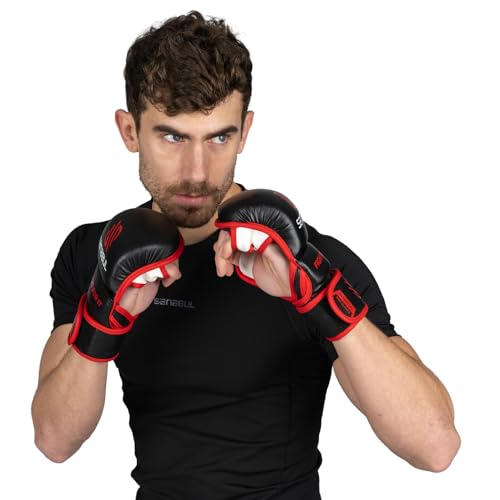 Image of Sanabul Essential 7oz MMA Gloves for Men & Women, Hybrid MMA Martial Arts, Sparring Grappling Training, Padded Kick Boxing Gloves