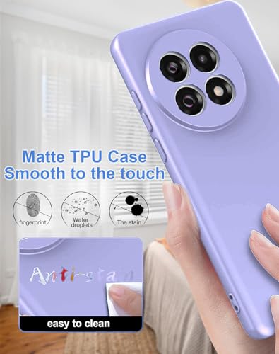 Image of DIZORO Compatible with OnePlus 13R 5G Back Cover with Upgraded Square Edges for Camera Protection Shockproof Flexible Matte Liquid Silicone Mobile Phone Case (Purple)