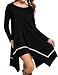 Shirt Dress for Women, Meaneor Womens Long Sleeve Casual Irregular Hem Loose Tunic Shirt Dress-Valentine's Days Gift For Her (Black,L)