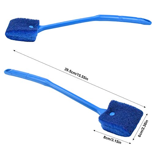 Changrongsheng Spazzola per la Pulizia Dell'acquario, Doppia Faccia Spugna Acquario Alghe Raschietto, Spazzola per Pulizia del Vetro per Acquario con Manico Lungo per Vetro Acquario - Image 3