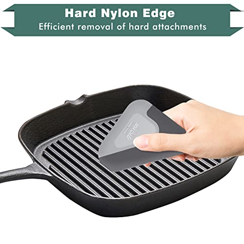 Food Scraper, 2-In-1 Pot And Pan Dish Scraper, Nylon And Silicone, Kitchen Scraper Tools For Cast Iron Skillets, Cookware, Dishes, Pans And Pots, Heat Resistant, Set Of 3 #TOP4