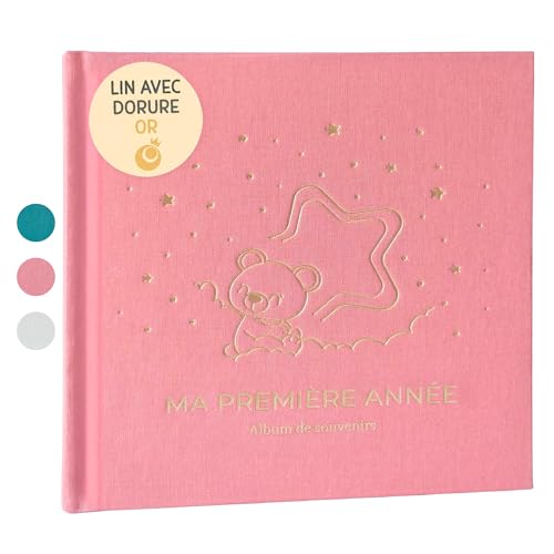 Livre de Naissance Bébé Ma Première Année | Album de Naissance et Livre Souvenir Bébé pour coller des photos et écrire | Album Photo Bebe avec stickers idéal...