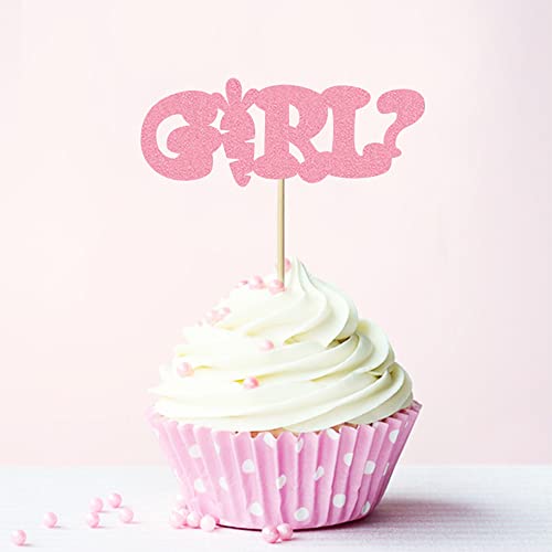 24 Pcs Boy And Girl Cupcake Toppers Blue Pink Bunny Baby Gender Reveal Party Decoration Easter Theme Cake Insert Card Mgpferd #TOP2