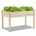 GOOGIC Raised Bed Elevated Wooden Garden Box for Vegetable/Fruit/Herb/Flower, 4 FT Rectangle Planter Box Kit for Backyard and Patio