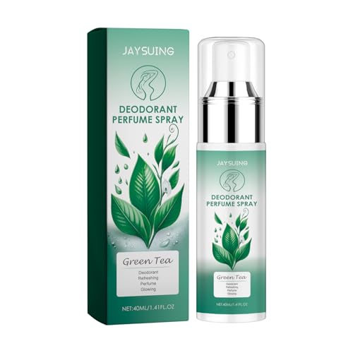 Green Tea Deodorant Perfume Spray, Long Lasting Body Odor Control Spray with Fresh Fragrance, Lightweight Quick Absorbing Deodorizing Body Spray for Armpits Ankles Elbows, Daily Refreshing Skin