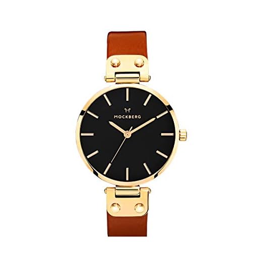Mockberg Dam analog kvarts smart klocka armbandsur med läderarmband MO114