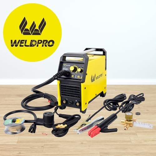 Weldpro 155 Amp MIG Welder, 110V/220V 3 in 1 Welding Machine，Flux Core MIG/Gas MIG/MMA/Stick Welder， Welder Machine with Synergy, IGBT Inverter Portable Welder Equipment for Beginner.