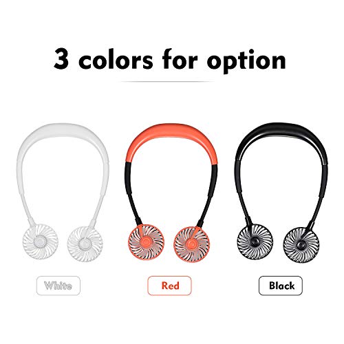 Ajcoflt Ventilador de pescoço Portátil USB Recarregável LED Design de Ventilador Ventilador Pessoal