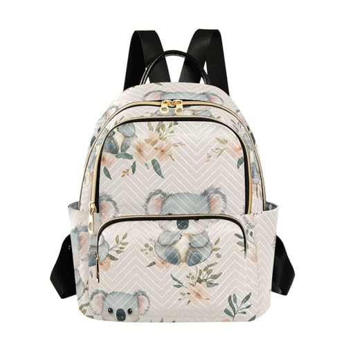 Mochila beige koala de 12.5 pulgadas ligera para evitar dolor de espalda