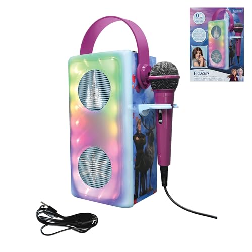 Lexibook, La Reine des Neiges, Enceinte Bluetooth® sans Fil Lumineuse avec Micro, Effets Lumineux Multicolores, Port de Carte SD/TF, Batterie Rechargeable, Bleu/Violet,...