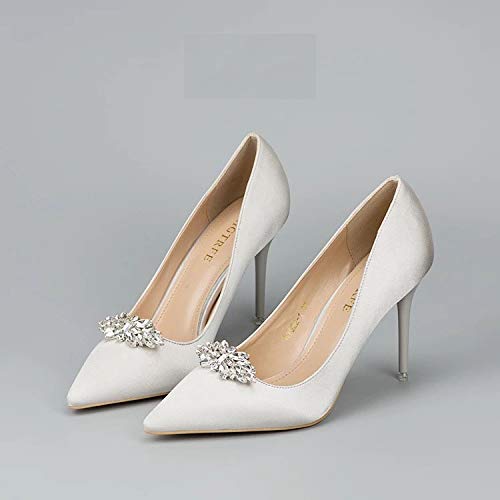 Polkar Elegant Rhinestone Crystal Metal Shoe Clips Shoe Buckle For Wedding Party Decoration (White Shoe Clip) #TOP4