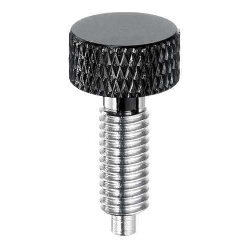 HARFINGTON Spring Plunger with Knurled Handle M6x1 Pin Dia. 3mm Retractable Quick Release Pins Stainless Steel Lock Out Type Index Plunger for Industrial Equipment, Black