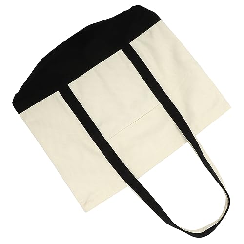 FRCOLOR Large Capacity Cotton Linen Canvas Bag Plain Tote Bag for Grocery Shopping Reusable Beach Tote Handles