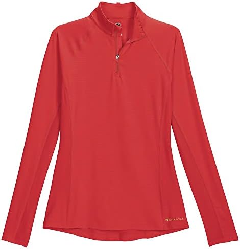 Noble Equestrian Ladies' Ashley + Long Sleeve Shirt, Size Small, Cherry Red