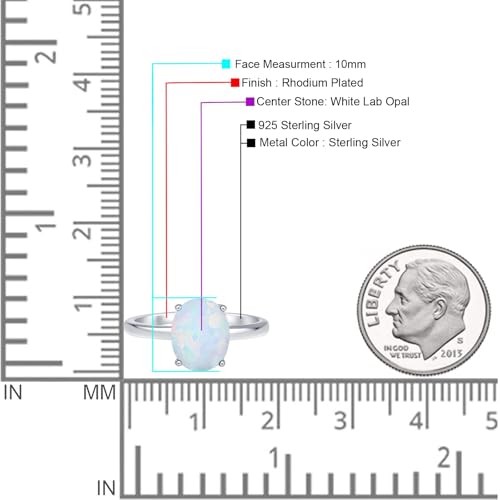 Blue Apple Co. Solitaire Wedding Engagement Ring Oval Round 925 Sterling Silver4