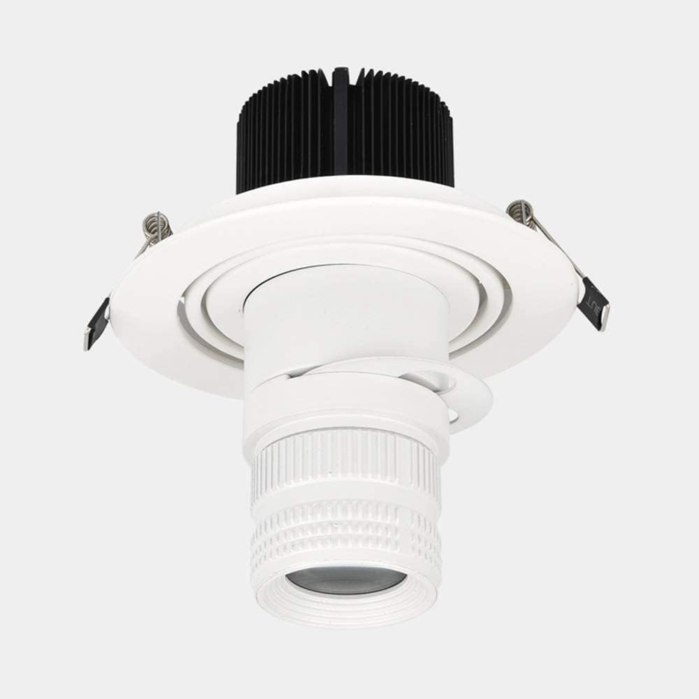 Spotlight，European Recessed Downlight round Aluminum Ceiling Spotlight Floodlight Creative Ceiling Lights Anti-Glare Led 6000K White Light Window Showcase Lighting Fixture Four-Level Apertu