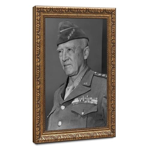 Poster George S Patton impression toile cadre décoration murale salon bureau 61x91