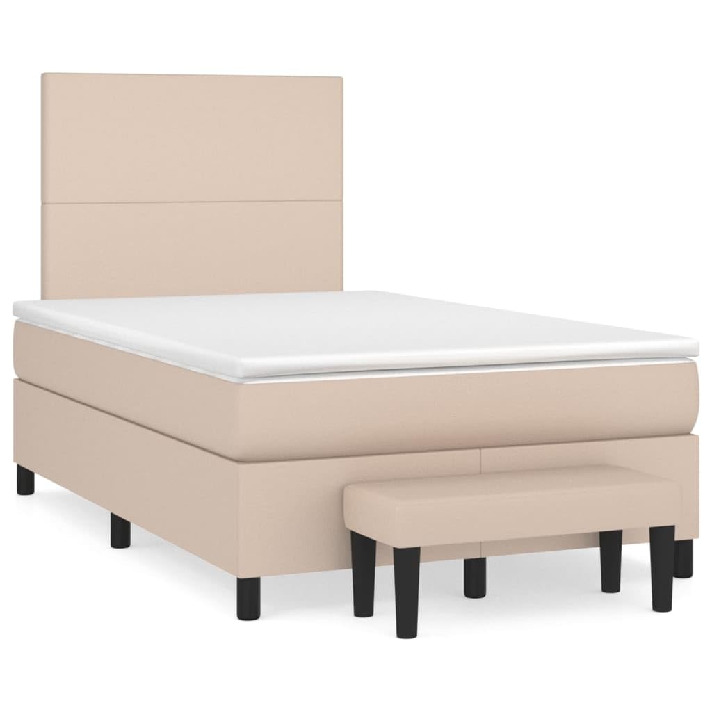 Similpelle premium letto imbottito testiera regolabile Cappuccino 120x200cm