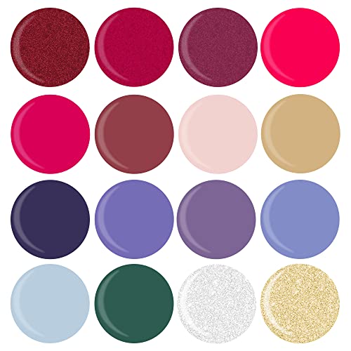 Nicole Miller 16 Colors Nail Polish Set + 2 Base Coats + 2 Top Coats – Bright Colors Manicure Set - Long Lasting Fingernail And Toenail Polish For Women And Teen Girls #TOP4