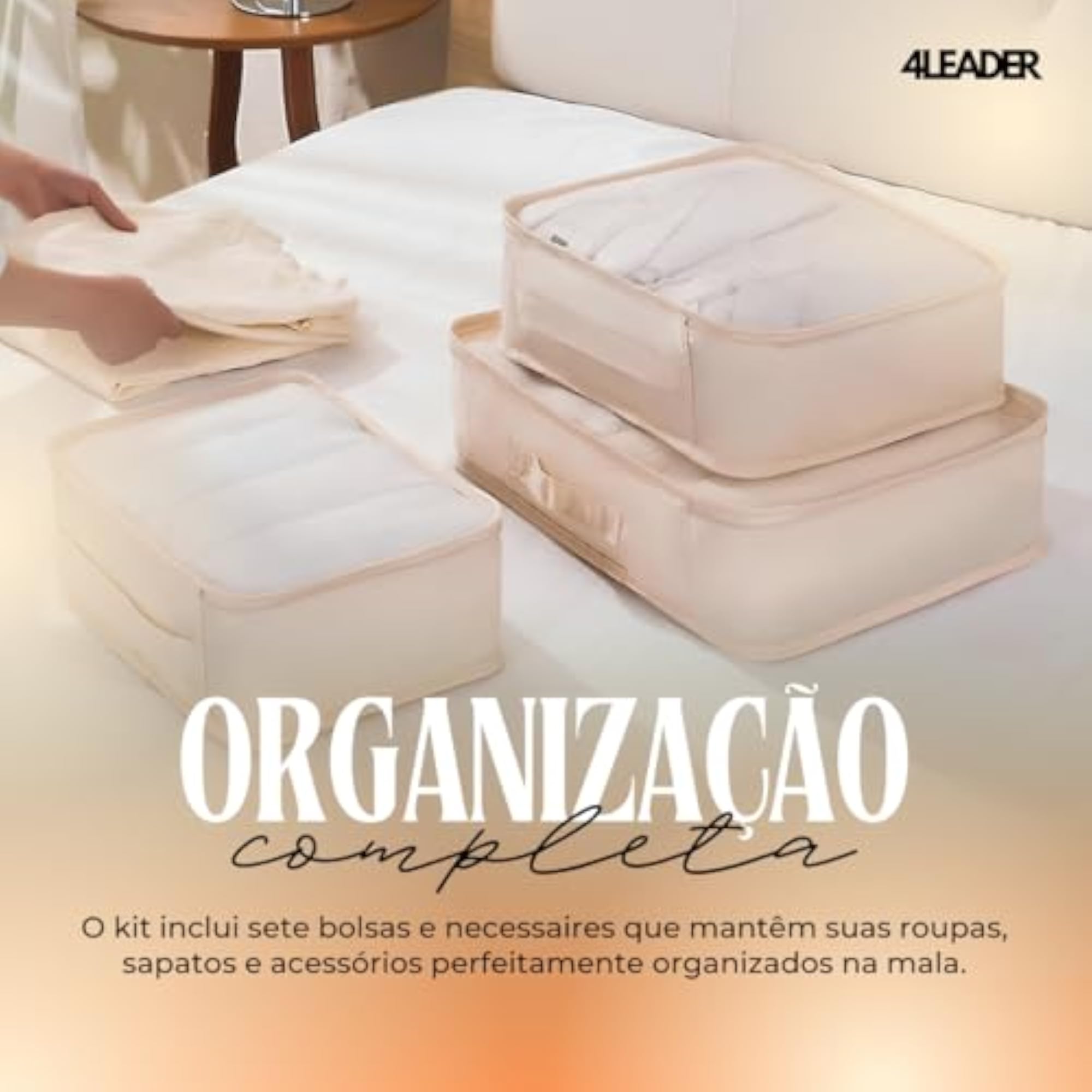 7 Piece Travel Bag Organizer Kit, Compact Luggage