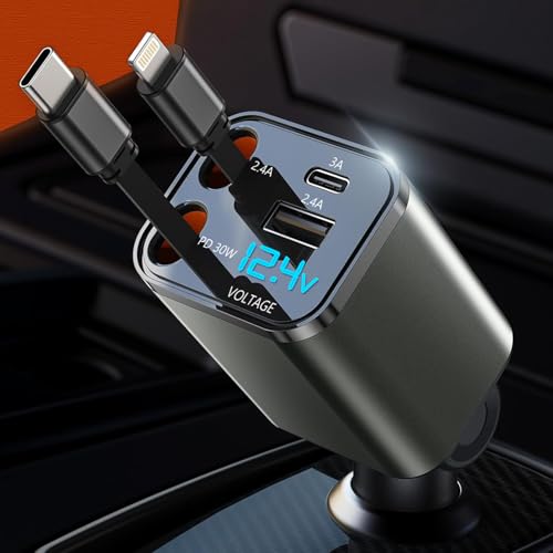 htrahy 車 充電器 巻き取り式