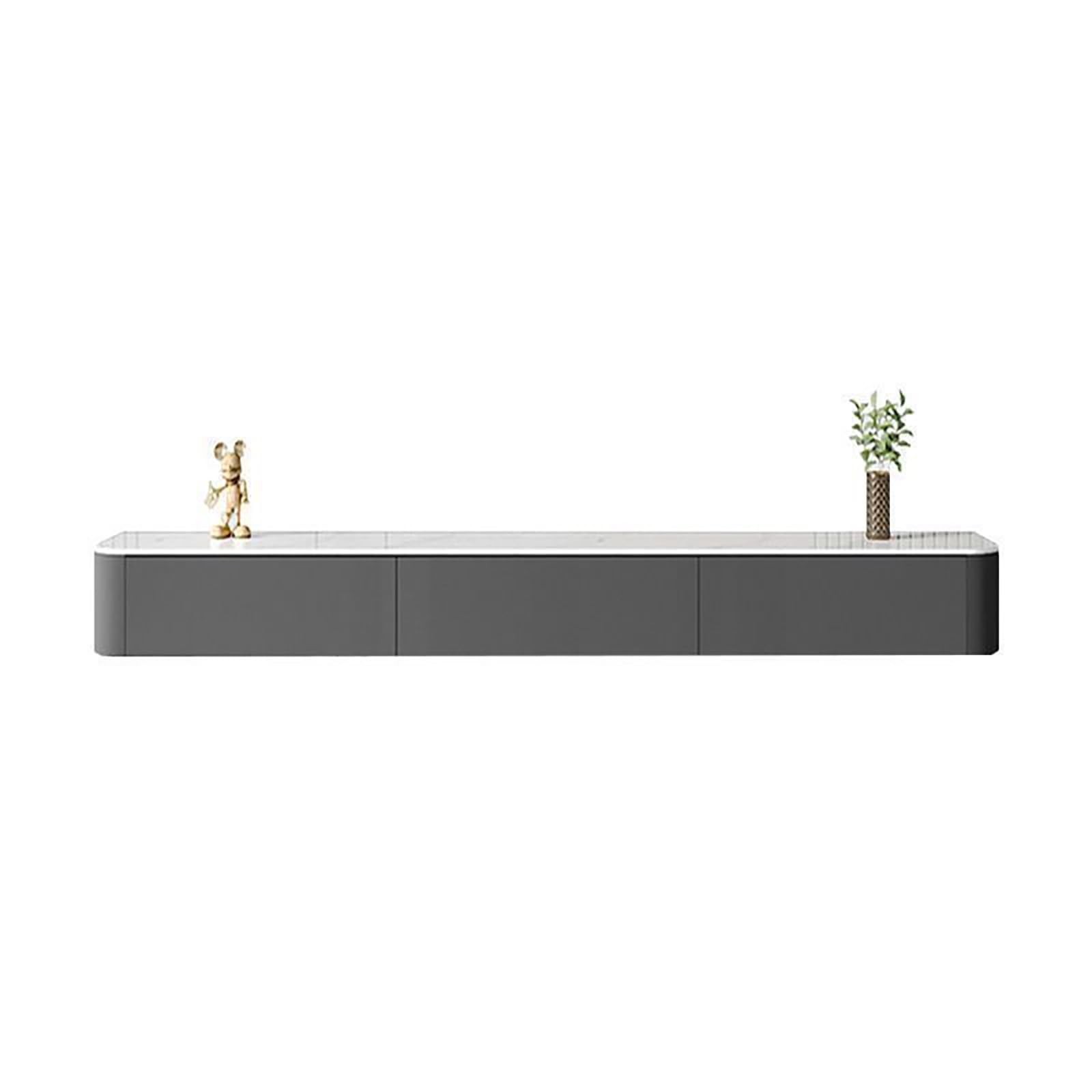 Mobile TV Sospeso In Legno, Console Multimediale A Parete Con Ante A Ribalta E Cassetti, Mobile Porta TV Per Lettore DVD, Decoder, Console Per Videogiochi(Gray,120x24x20cm)
