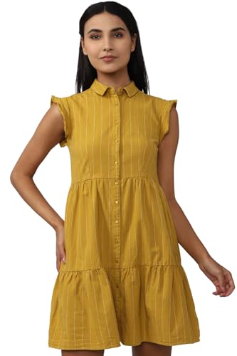 Image of Van Heusen Women's Cotton Blend A-Line Knee-Length Dress