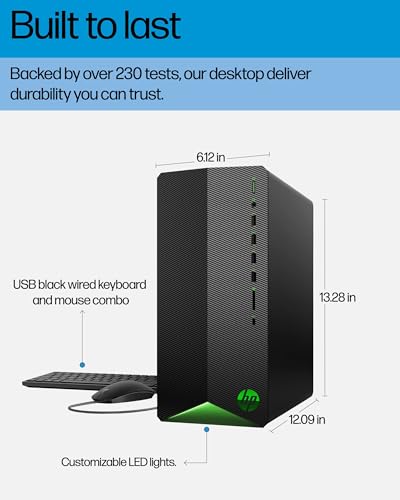 Image of [Geforce RTX 3060] 2022 HP Pavilion Gaming Desktop PC, 64GB RAM, 1TB SSD+2TB HDD, Intel i5-10400F, Wired Mouse & Keyboard, Bluetooth, Wi-Fi, USB Type-C, Display Port, HDMI, Windows 11, ROKC Mousepad