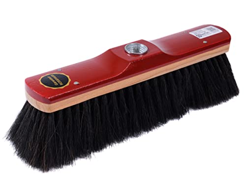 BawiTec Rosshaarbesen, Hochwertiger Zimmerbesen, 30cm Breit/Lang, lackiert, mit Metall-Gewindeeinsatz, Stubenbesen Besen, feine weiche Echthaar Borsten, Haushaltsbesen, Küche Haus Hobby Gastro – Bild 4