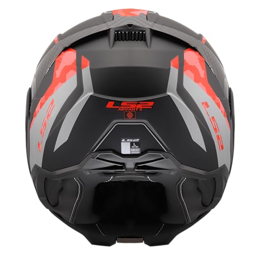 LS2, Casco Moto Modulare ADVANT II GLIDE Black Grey Red, XS
