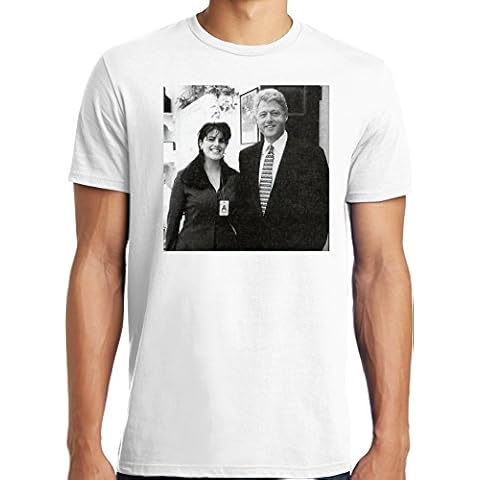 Big and Tall Funny Bill Clinton and Monica Lewinsky Photo T Shirt (XL, White) Cover