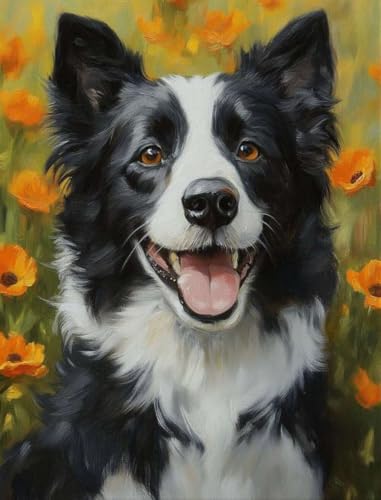 Juego de pintura al óleo hecha a mano para regalar a amantes de los perros