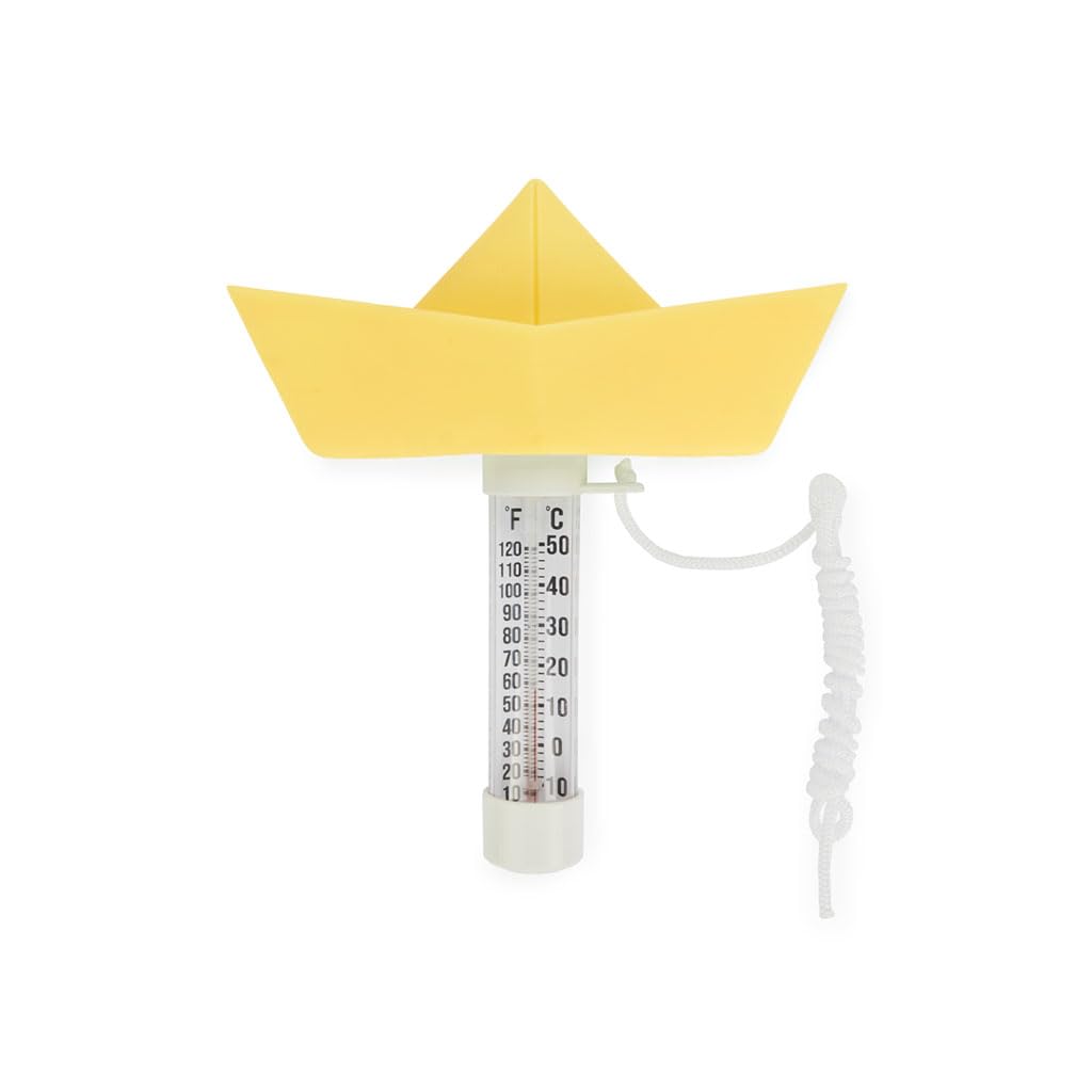 Balvi thermomètre de piscine/bain Paper Boat Couleur Jaune Bateau flottant en origami Plastique 15x16