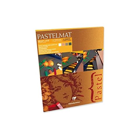 Clairefontaine - Ref 96007C - Pastelmat Pastel Card Pad No.2 (12 Sheets) - 360gsm Card - 24 x 30cm - Assorted Colours - Specially Formulated For Use With Pastels Cover