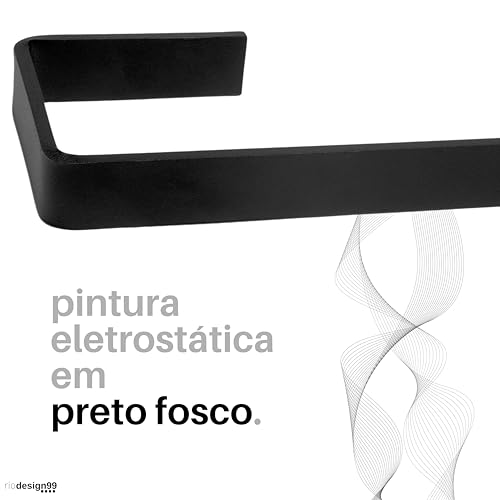 Kit Acessórios Para Banheiro Peças Quadrado Preto Fosco Alumínio Porta Toalha