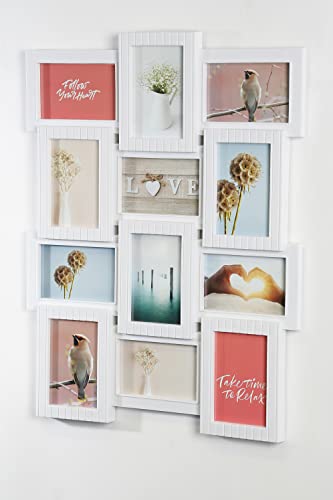Wackadoo® Bilderrahmen collage für 12 Fotos aus Kunststoff in weiß, bilderrahmen collagen, Fotorahmen, Fotorahmen collage Cover