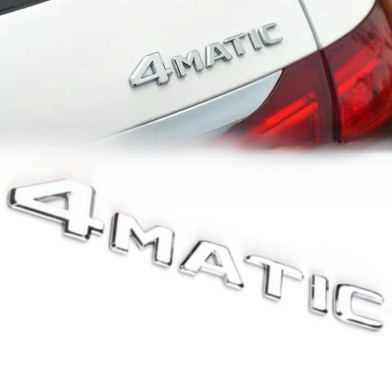 Image of 4Matic Emblem 3D ABS Trunk Logo Badge Decoration Gift Compatible for Mercedes Benz Accessories (Silver 1)